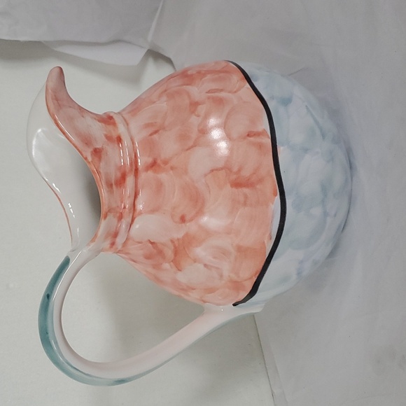 Hand Painted Sunflower Pitcher Portugal Neuwirth Brand Artist Signed 6-7" - Picture 2 of 10